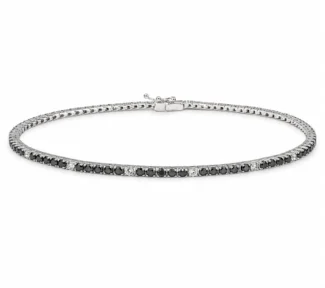 Bracciale in oro bianco con zirconi bianchi e neri