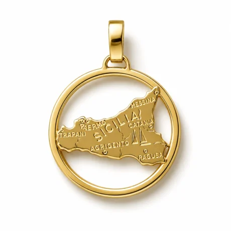 Ciondolo Sicilia in Oro Giallo 18k