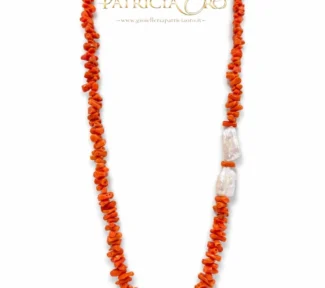 collana con corallo e perle barocche