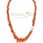 collana con corallo e perle barocche