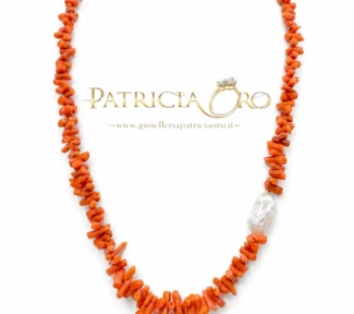 collana con corallo e perle barocche