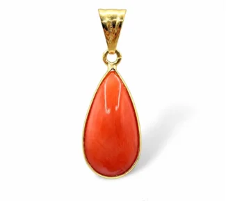 Ciondolo Corallo Sciacca Oro 750% goccia artigianale