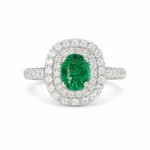 Anello con smeraldo e diamanti in oro bianco 18k Davite & Delucchi
