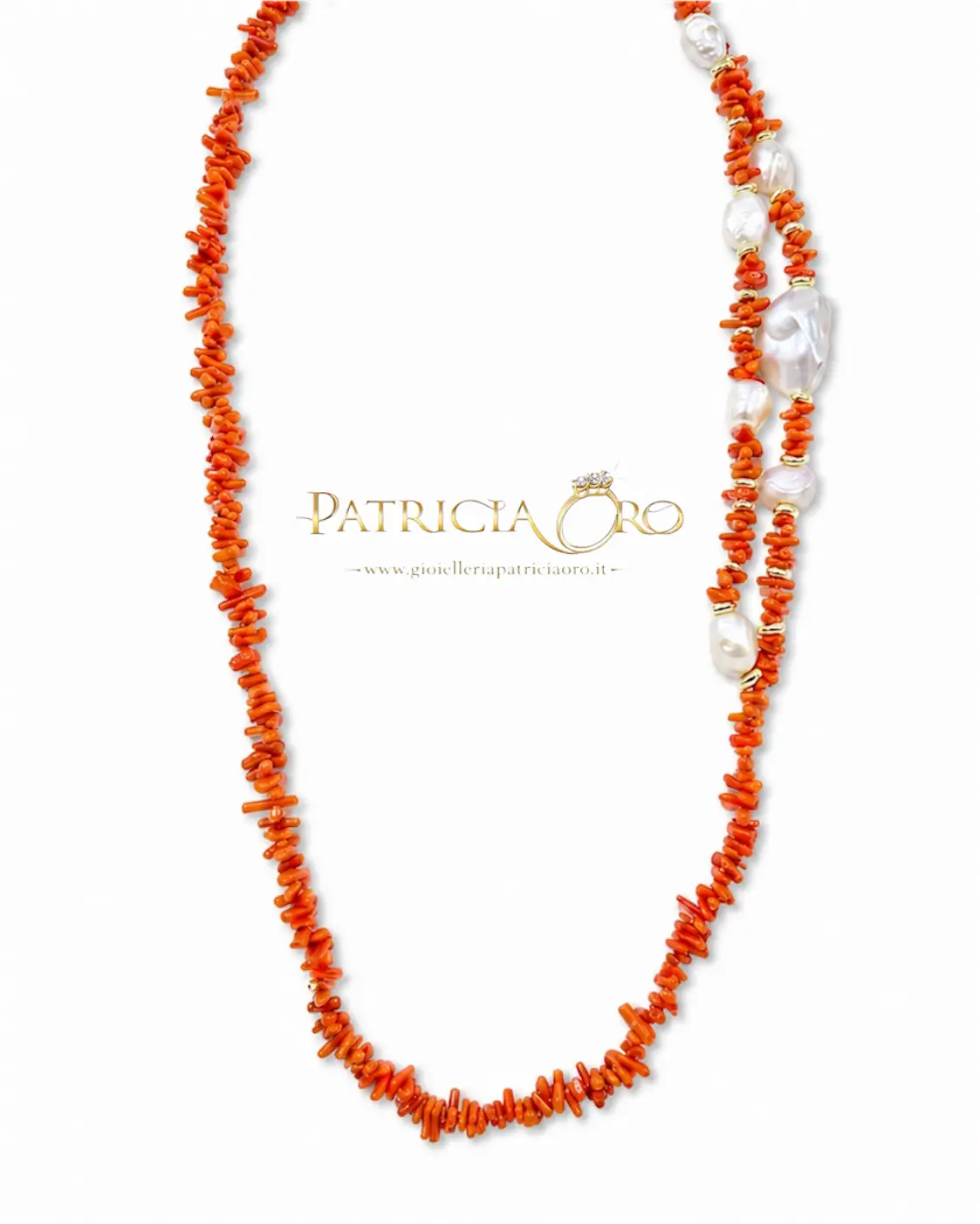 collana con corallo e perle barocche collana con corallo e perle barocche