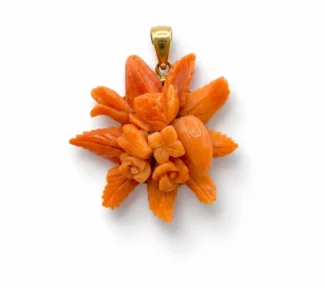 Ciondolo corallo sciacca frutta e fiori