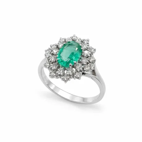 Anello donna Smeraldo e Diamanti Oro Bianco 18kt Davite e Delucchi