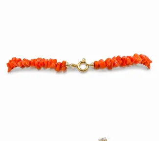 collana con corallo e perle barocche