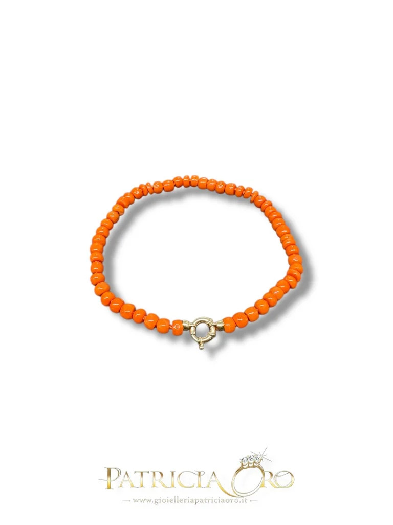 Bracciale Uomo in Corallo Sciacca con Chiusura in oro