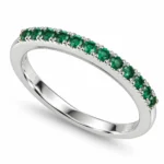 Anello Veretta con Smeraldo in Oro Bianco 18kt