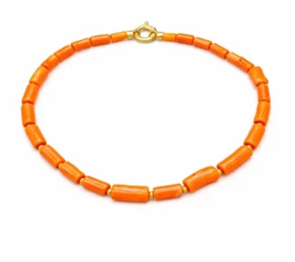 Bracciale Uomo in Corallo Sciacca con Chiusura in oro
