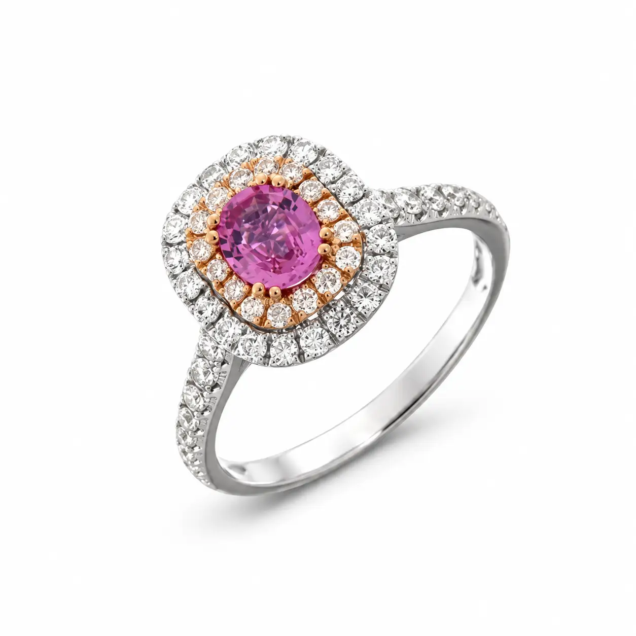 Anello Zaffiro Rosa e Diamanti Davite & Delucchi | Gioielli di Lusso | Gioielleria Patricia Oro Anello donna con zaffiro rosa e diamanti Davite Delucchi oro bianco 18kt