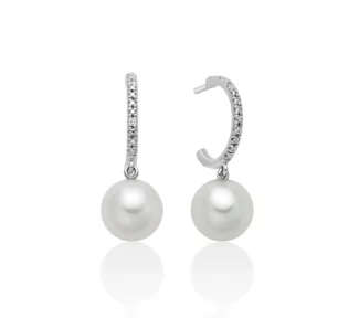 Orecchini Miluna Perle Diamanti Oro Bianco