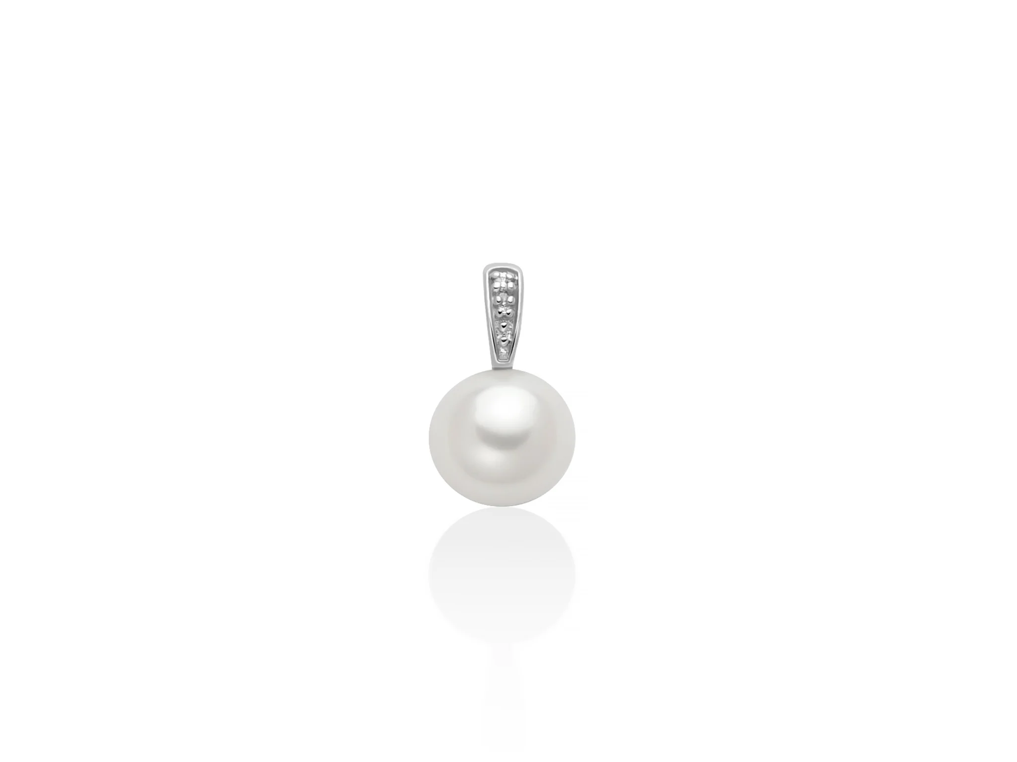 Pendente miluna con diamanti e perla in oro 18kt