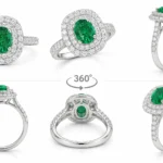 anello donna smeraldo e diamanti