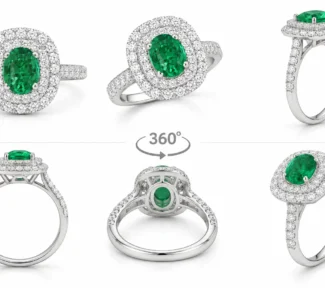 anello donna smeraldo e diamanti