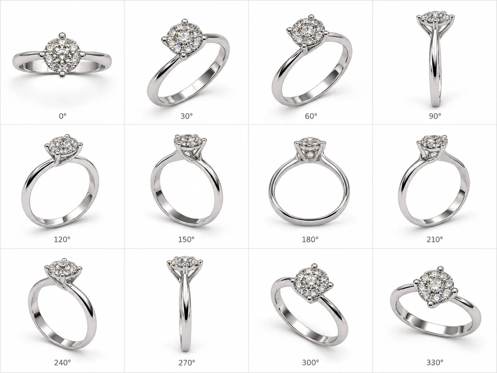 Anello donna stile solitario in oro bianco 18 kt con diamanti Anello donna stile solitario in oro bianco 18 kt con diamanti