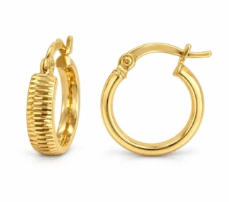 Orecchini a cerchio diamantati in oro giallo 18 kt