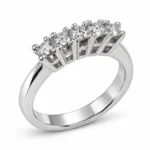Anello veretta donna in oro bianco con 5 diamanti