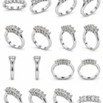 Anello veretta donna in oro bianco con 5 diamanti