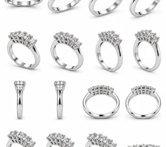 Anello veretta donna in oro bianco con 5 diamanti