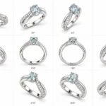 Anello donna con AcquaMarina e diamanti in Oro Bianco 18kt