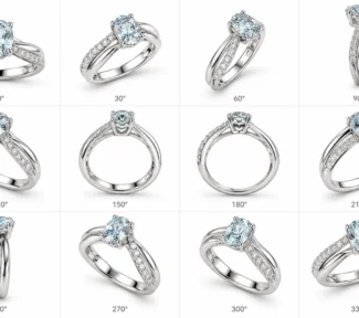 Anello donna con AcquaMarina e diamanti in Oro Bianco 18kt