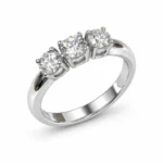 Anello Trilogy donna in oro bianco 18 kt con 3 diamanti