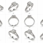 Anello donna stile solitario in oro bianco 18 kt con diamanti