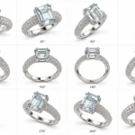 Anello donna con AcquaMarina e diamanti in Oro Bianco 18kt