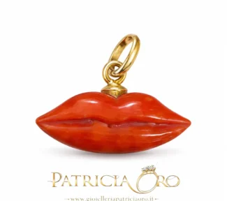 Labbra Portafortuna Corallo Sciacca in oro 750