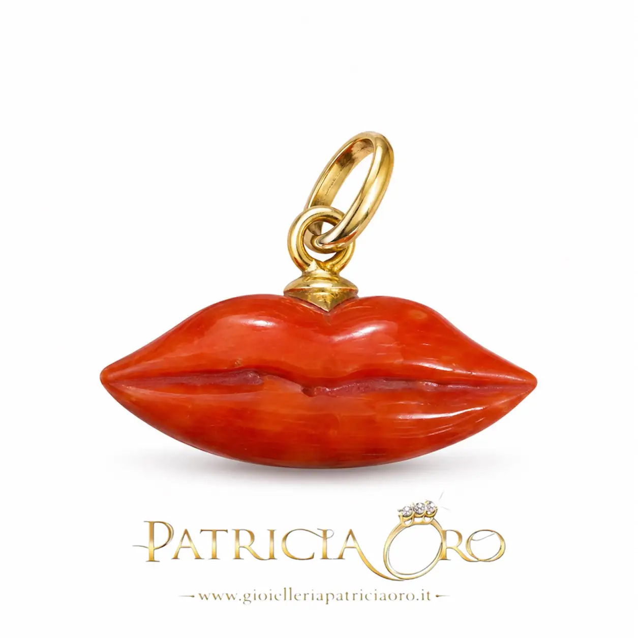 Labbra Portafortuna Corallo Sciacca in oro 750
