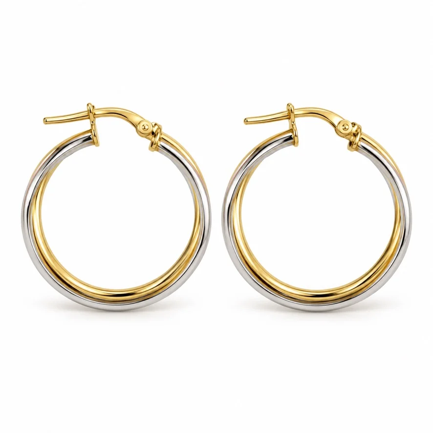 Orecchini a cerchio in oro 18 kt