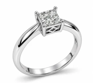 Anello solitario pavèè donna con diamanti