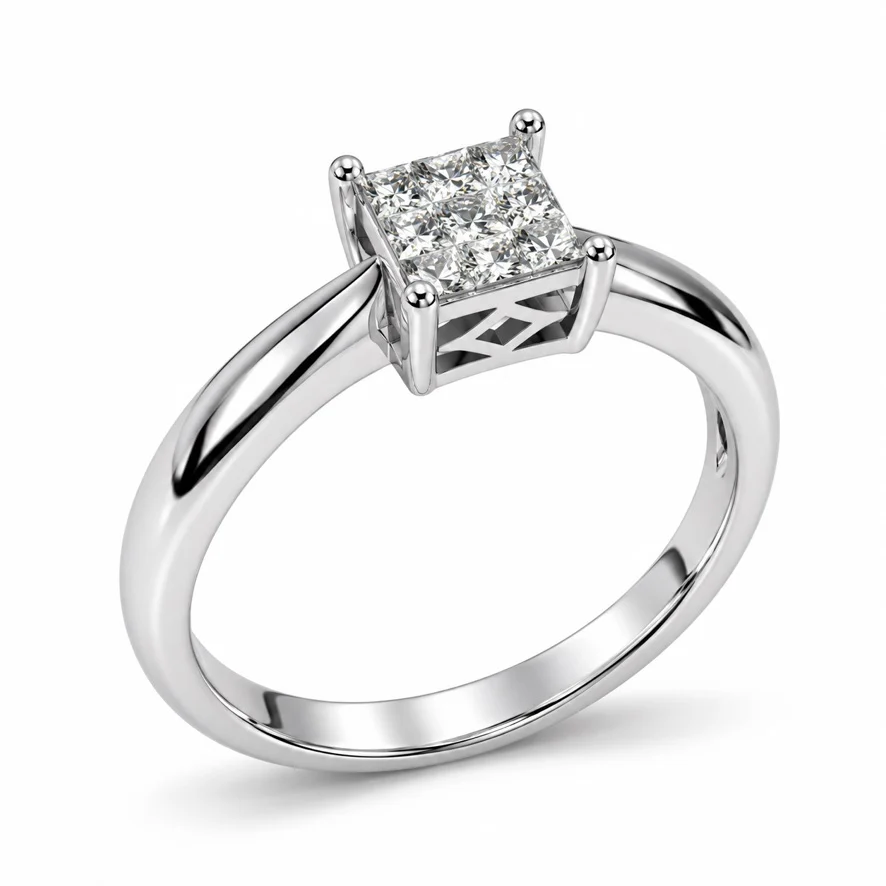 Anello solitario pavèè donna con diamanti Anello solitario pavèè donna con diamanti
