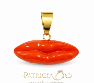 Labbra Portafortuna Corallo Sciacca in oro 750