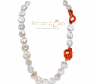 Collana con perle barocche e corallo Sciacca